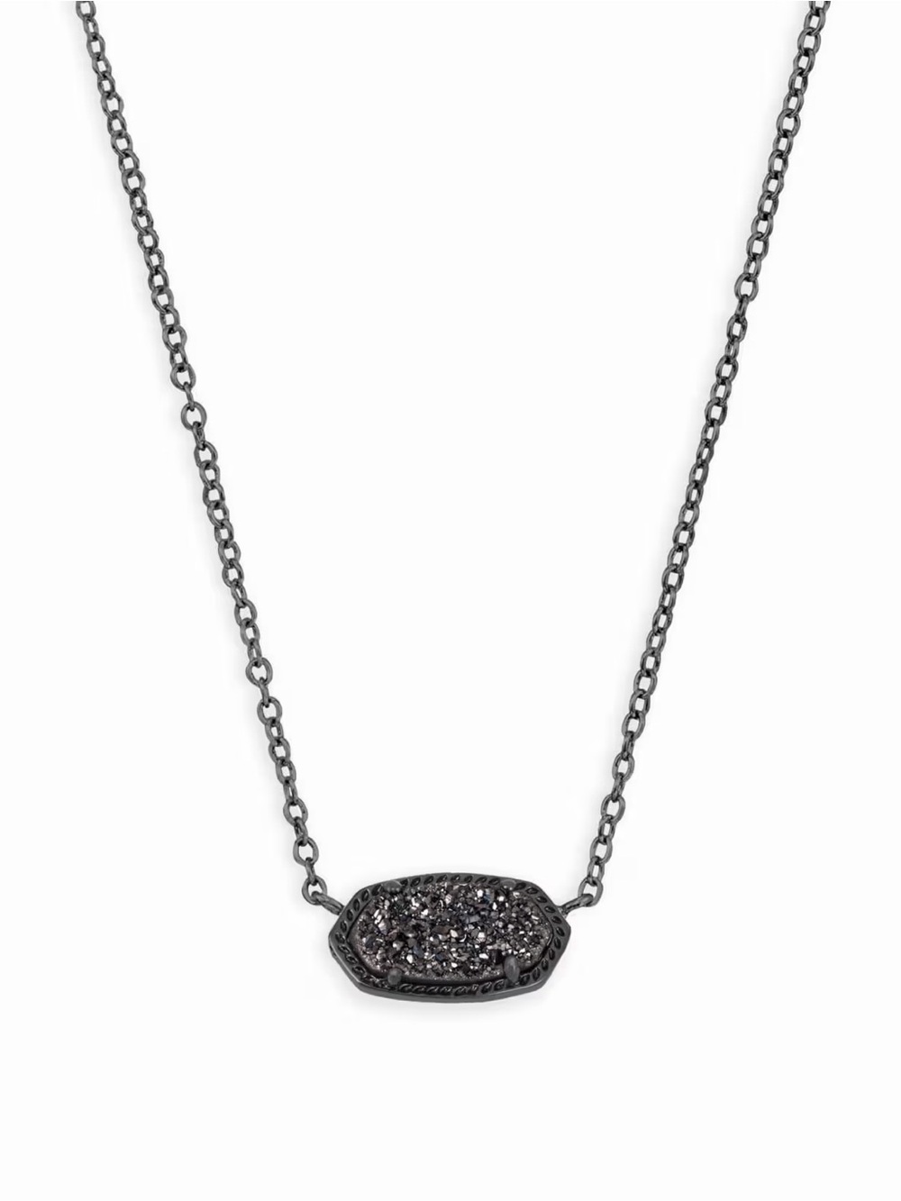 Kendra Scott Black Druzy Pendant Necklace - Women Jewelry